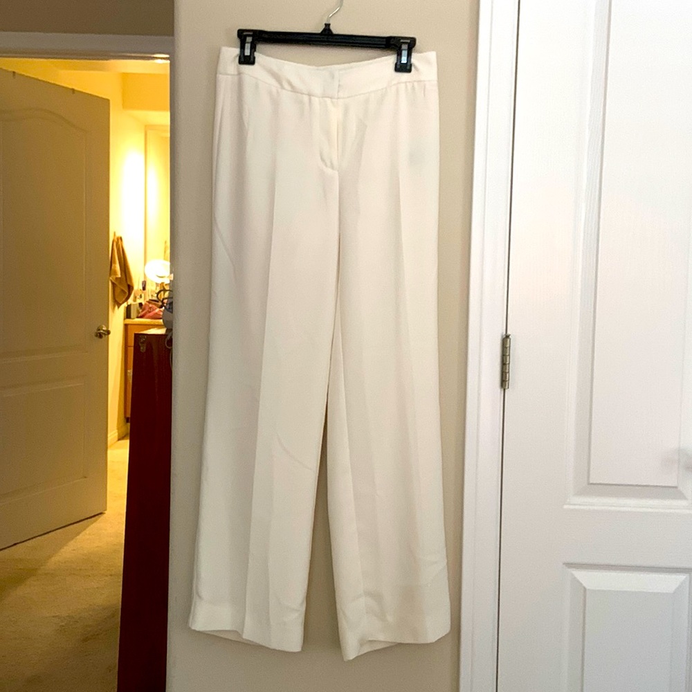 Vince Camuto cream color zippered slacks, size 4P, purchased  at Nordstrom.